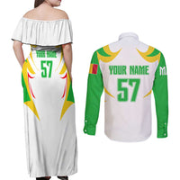 Mali Vulture Couples Matching Off Shoulder Maxi Dress and Long Sleeve Button Shirt Sporty Style with National Flag Colors
