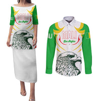 Mali Vulture Couples Matching Puletasi and Long Sleeve Button Shirt Sporty Style with National Flag Colors