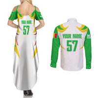 Mali Vulture Couples Matching Summer Maxi Dress and Long Sleeve Button Shirt Sporty Style with National Flag Colors