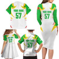 Mali Vulture Family Matching Long Sleeve Bodycon Dress and Hawaiian Shirt Sporty Style with National Flag Colors