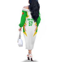 Mali Vulture Family Matching Off The Shoulder Long Sleeve Dress and Hawaiian Shirt Sporty Style with National Flag Colors