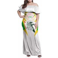 Mali Vulture Family Matching Off Shoulder Maxi Dress and Hawaiian Shirt Sporty Style with National Flag Colors