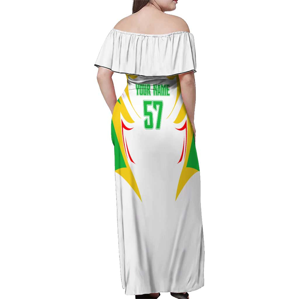 Mali Vulture Family Matching Off Shoulder Maxi Dress and Hawaiian Shirt Sporty Style with National Flag Colors