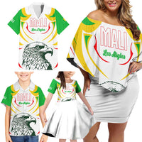Mali Vulture Family Matching Off Shoulder Short Dress and Hawaiian Shirt Sporty Style with National Flag Colors