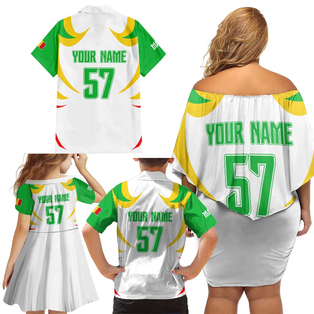 Mali Vulture Family Matching Off Shoulder Short Dress and Hawaiian Shirt Sporty Style with National Flag Colors