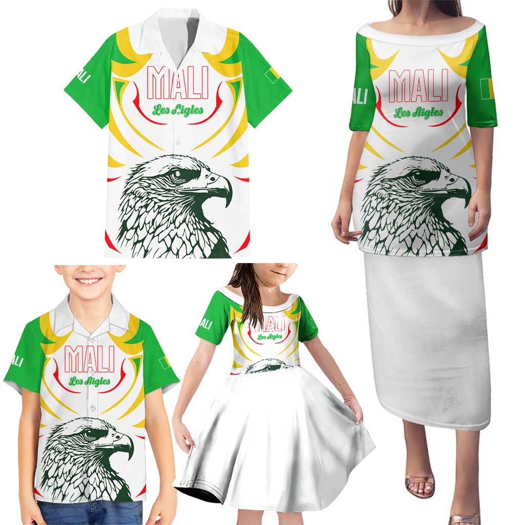 Mali Vulture Family Matching Puletasi and Hawaiian Shirt Sporty Style with National Flag Colors