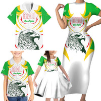 Mali Vulture Family Matching Short Sleeve Bodycon Dress and Hawaiian Shirt Sporty Style with National Flag Colors