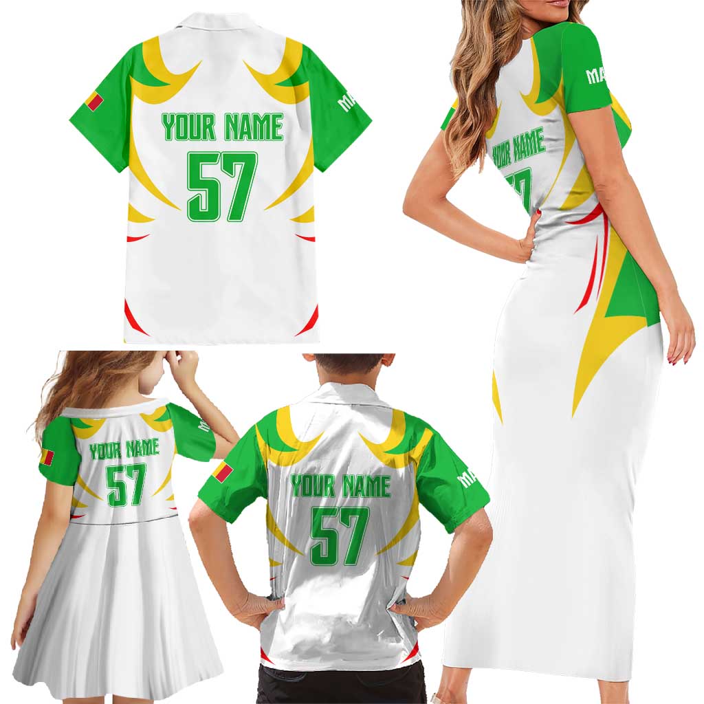 Mali Vulture Family Matching Short Sleeve Bodycon Dress and Hawaiian Shirt Sporty Style with National Flag Colors