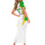 Mali Vulture Family Matching Short Sleeve Bodycon Dress and Hawaiian Shirt Sporty Style with National Flag Colors