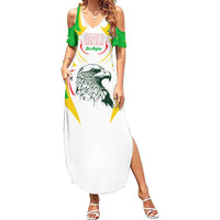 Mali Vulture Family Matching Summer Maxi Dress and Hawaiian Shirt Sporty Style with National Flag Colors