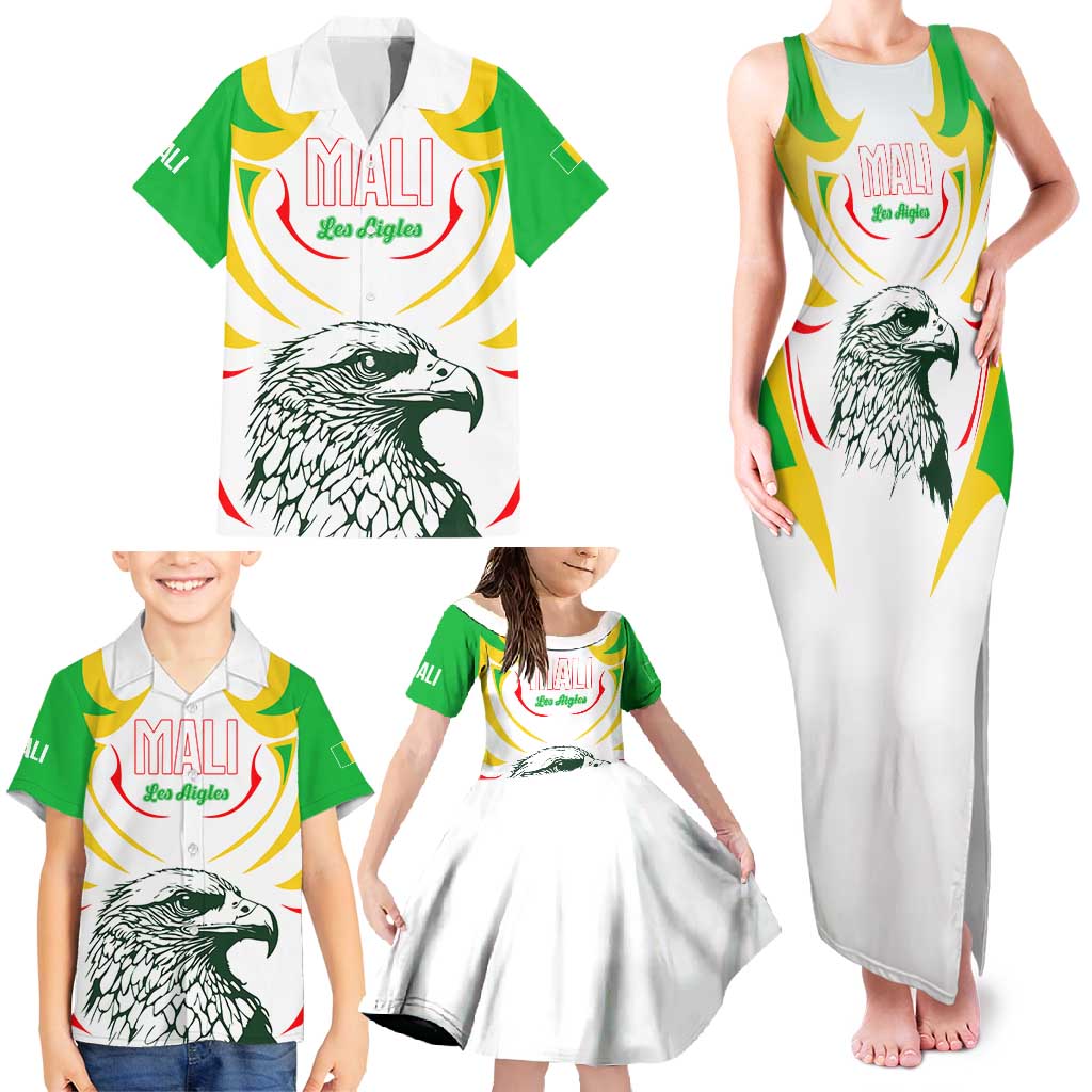 Mali Vulture Family Matching Tank Maxi Dress and Hawaiian Shirt Sporty Style with National Flag Colors