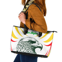 Mali Vulture Leather Tote Bag Sporty Style with National Flag Colors