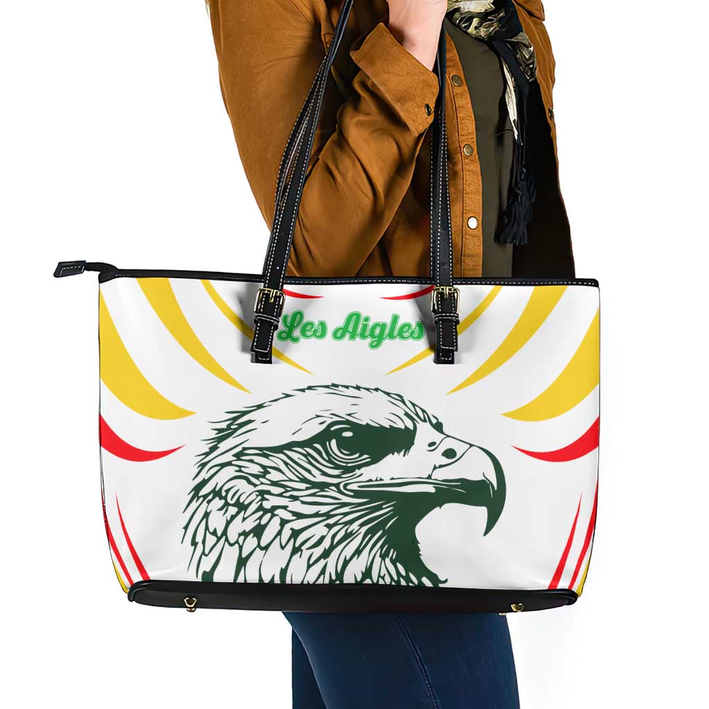 Mali Vulture Leather Tote Bag Sporty Style with National Flag Colors