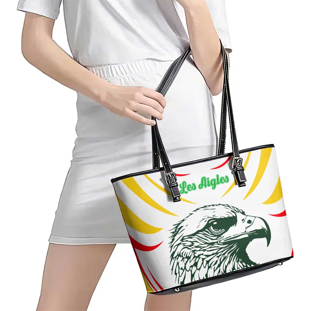 Mali Vulture Leather Tote Bag Sporty Style with National Flag Colors