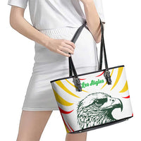 Mali Vulture Leather Tote Bag Sporty Style with National Flag Colors