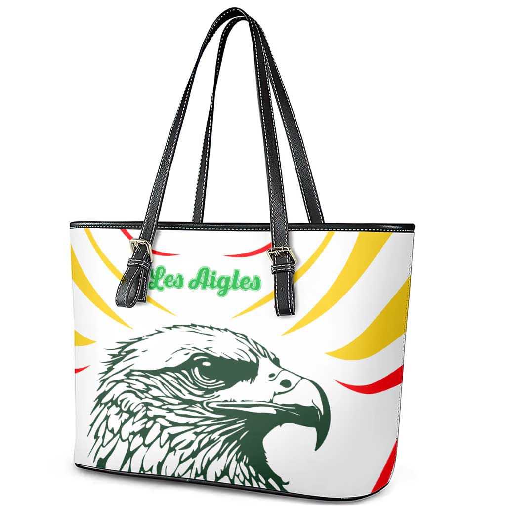 Mali Vulture Leather Tote Bag Sporty Style with National Flag Colors