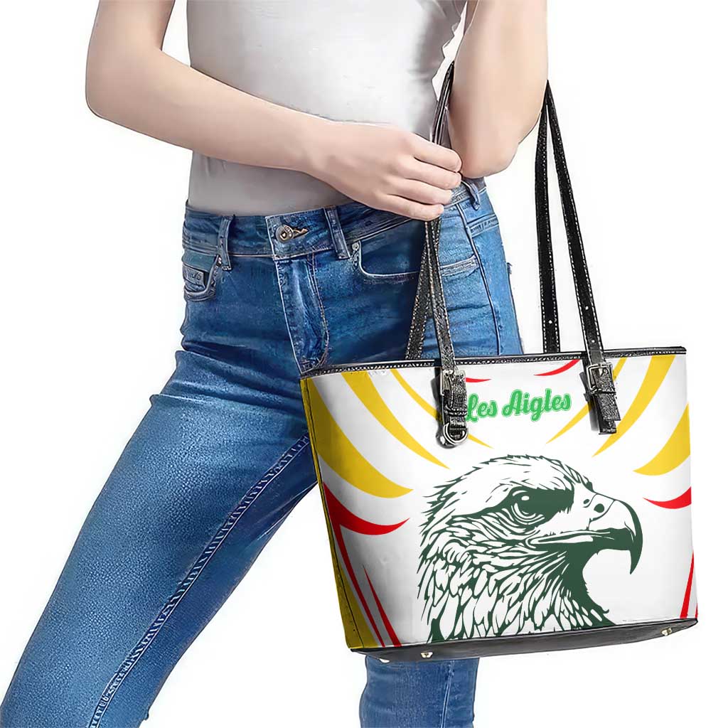Mali Vulture Leather Tote Bag Sporty Style with National Flag Colors