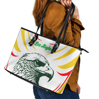 Mali Vulture Leather Tote Bag Sporty Style with National Flag Colors