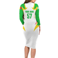 Mali Vulture Long Sleeve Bodycon Dress Sporty Style with National Flag Colors
