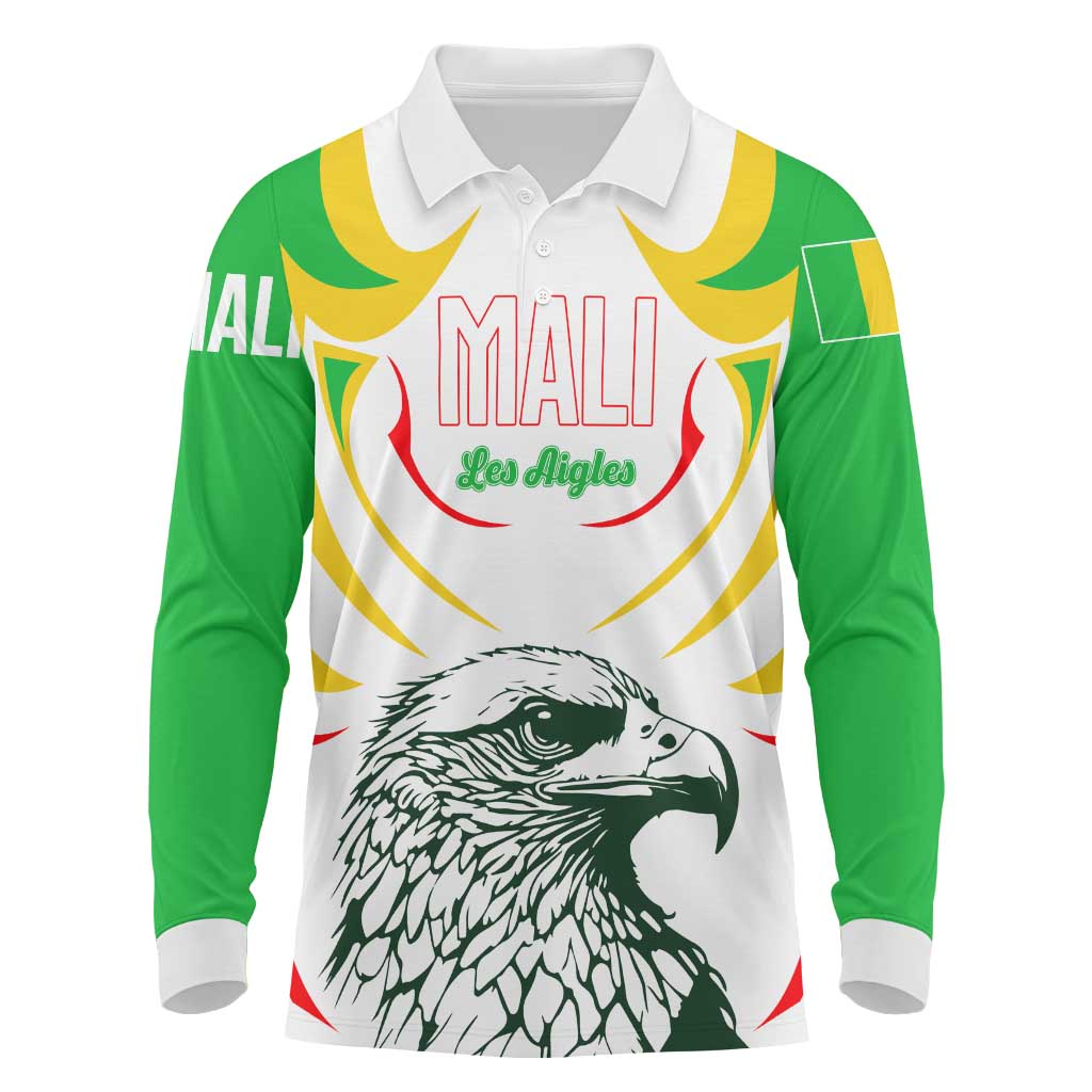 Mali Vulture Long Sleeve Polo Shirt Sporty Style with National Flag Colors