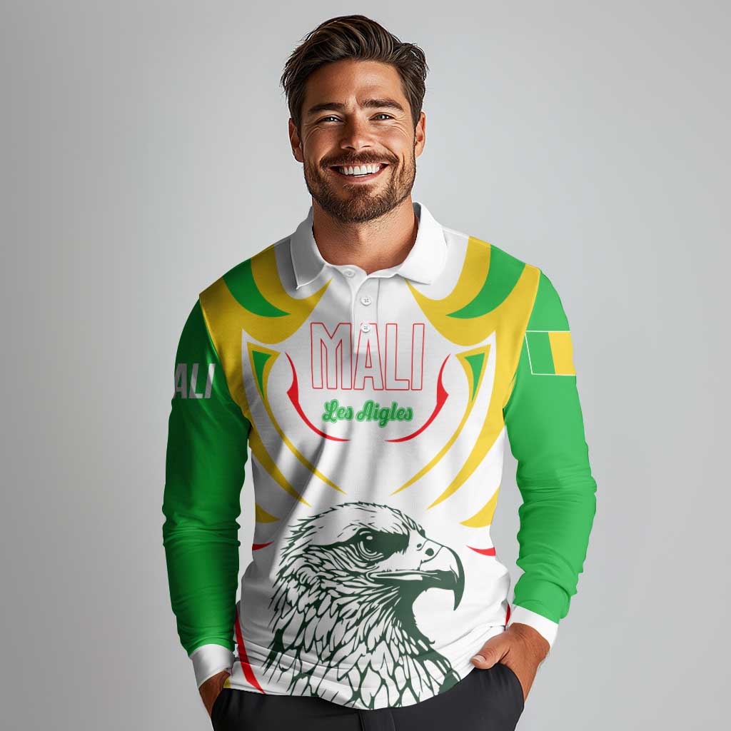 Mali Vulture Long Sleeve Polo Shirt Sporty Style with National Flag Colors