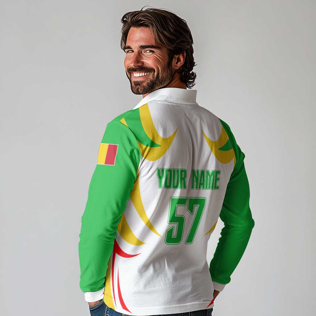 Mali Vulture Long Sleeve Polo Shirt Sporty Style with National Flag Colors