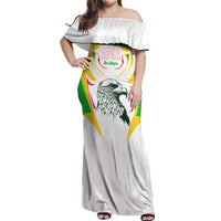 Mali Vulture Off Shoulder Maxi Dress Sporty Style with National Flag Colors