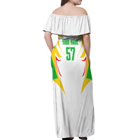 Mali Vulture Off Shoulder Maxi Dress Sporty Style with National Flag Colors
