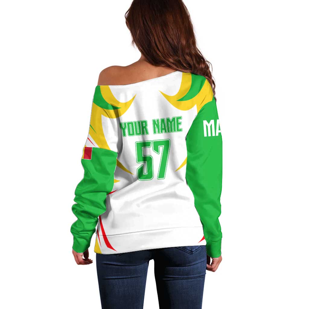 Mali Vulture Off Shoulder Sweater Sporty Style with National Flag Colors