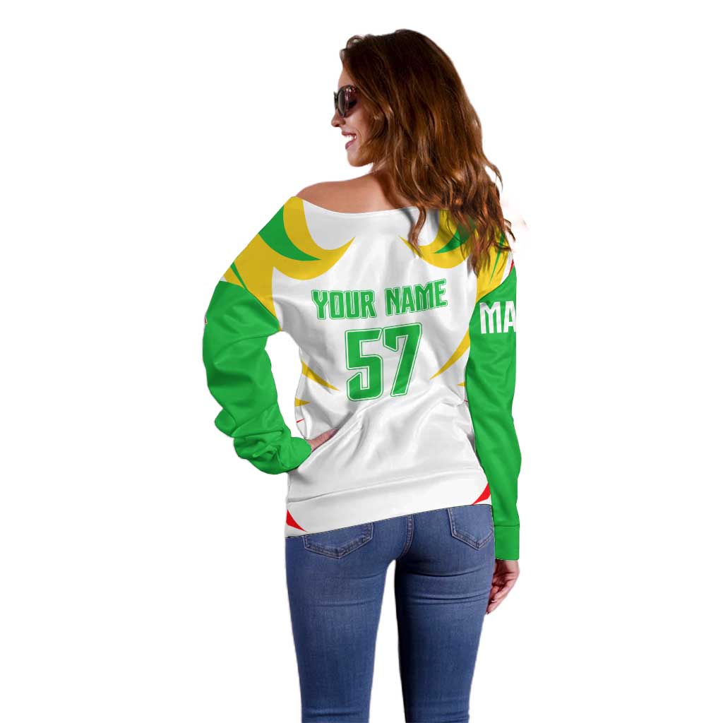 Mali Vulture Off Shoulder Sweater Sporty Style with National Flag Colors