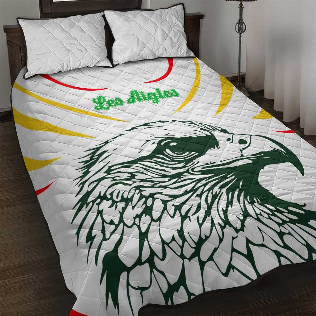 Mali Vulture Quilt Bed Set Sporty Style with National Flag Colors