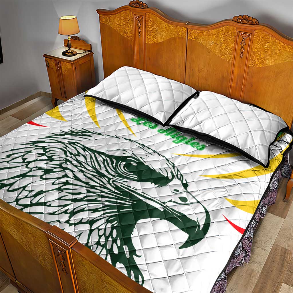 Mali Vulture Quilt Bed Set Sporty Style with National Flag Colors