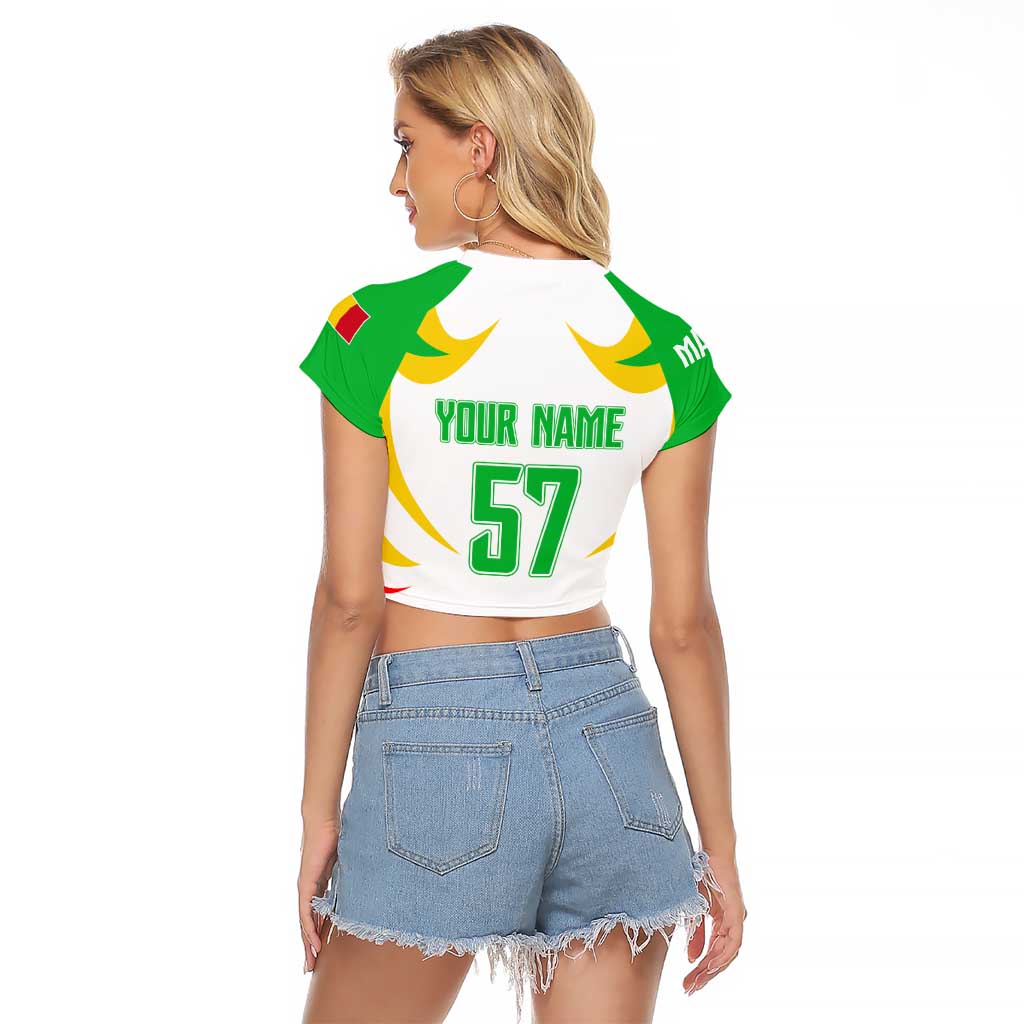 Mali Vulture Raglan Cropped T Shirt Sporty Style with National Flag Colors