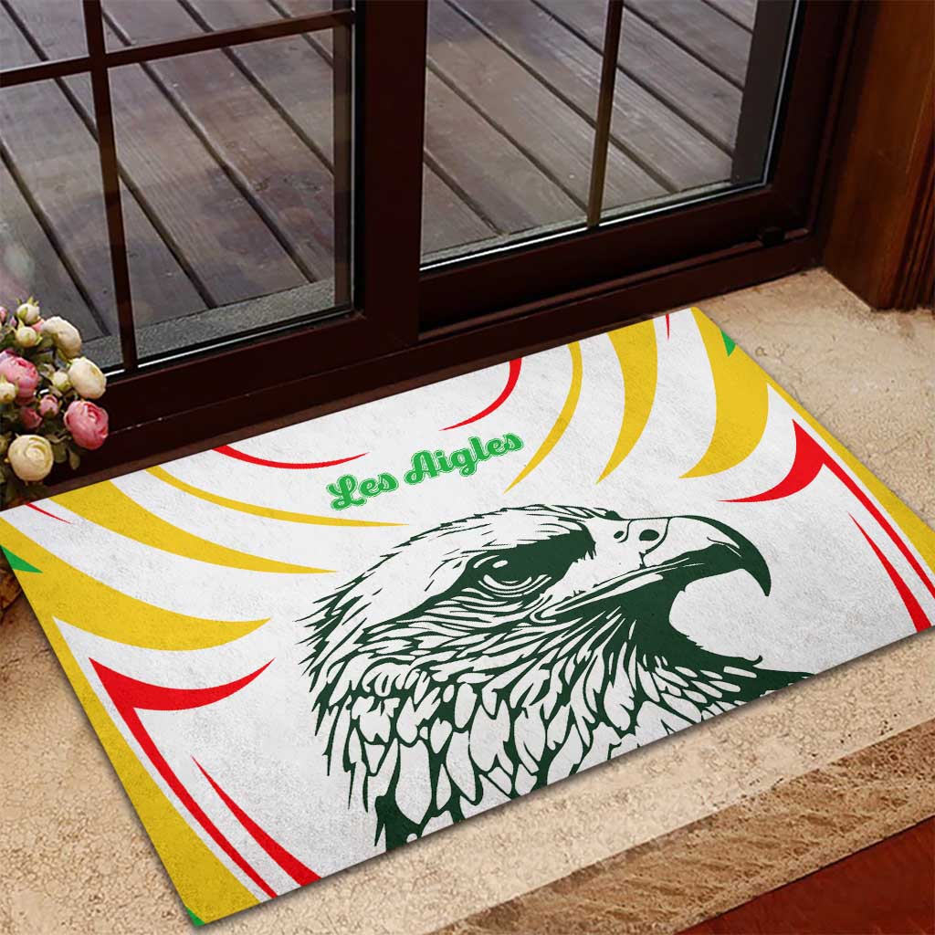 Mali Vulture Rubber Doormat Sporty Style with National Flag Colors