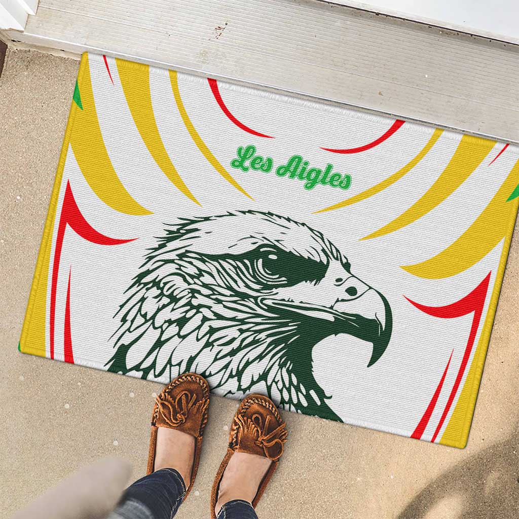 Mali Vulture Rubber Doormat Sporty Style with National Flag Colors