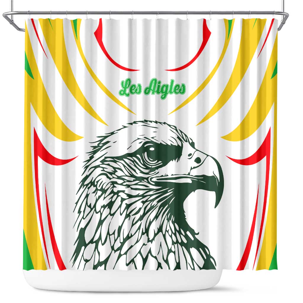 Mali Vulture Shower Curtain Sporty Style with National Flag Colors