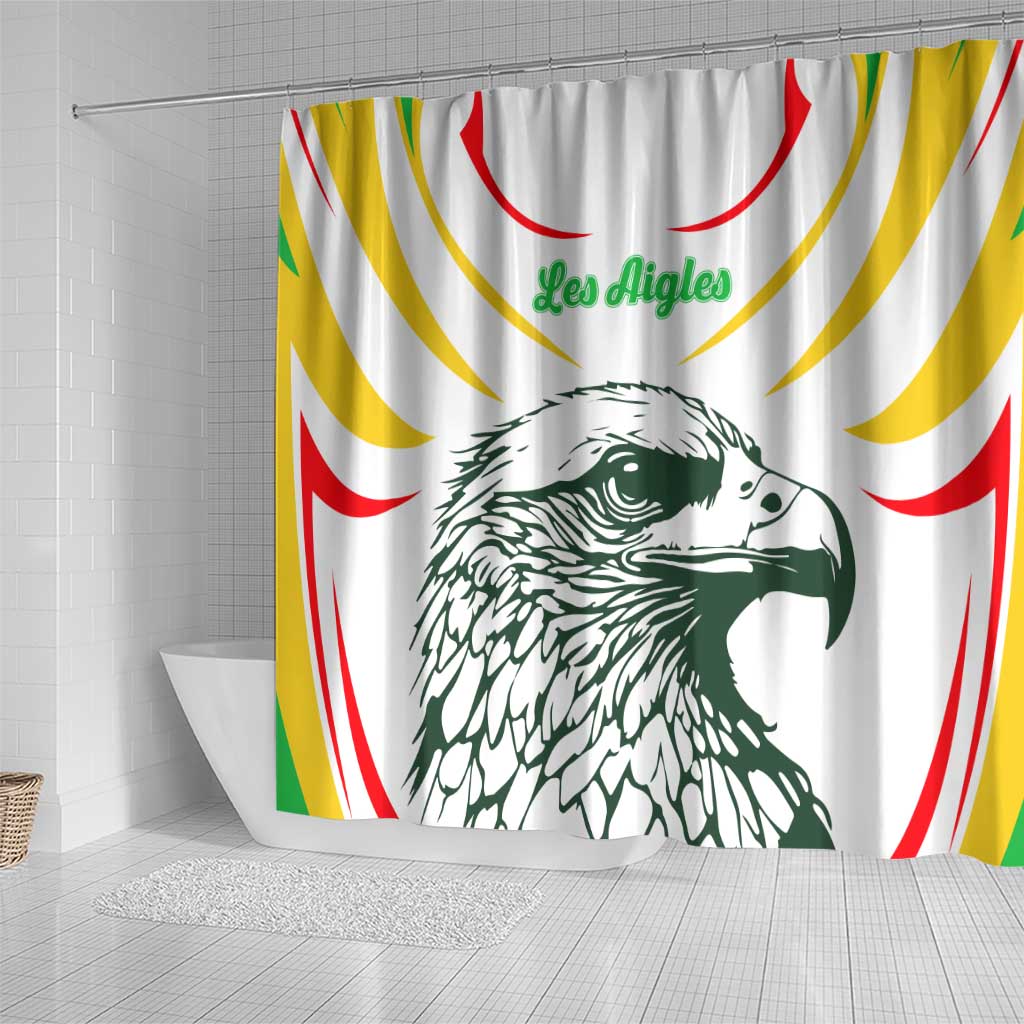 Mali Vulture Shower Curtain Sporty Style with National Flag Colors