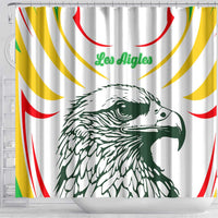 Mali Vulture Shower Curtain Sporty Style with National Flag Colors