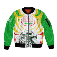Mali Vulture Sleeve Zip Bomber Jacket Sporty Style with National Flag Colors