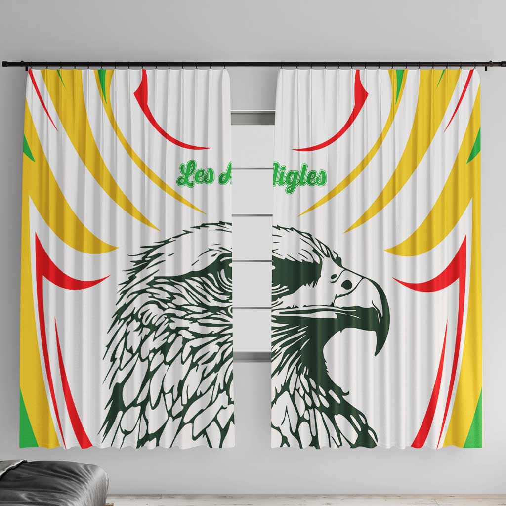 Mali Vulture Window Curtain Sporty Style with National Flag Colors