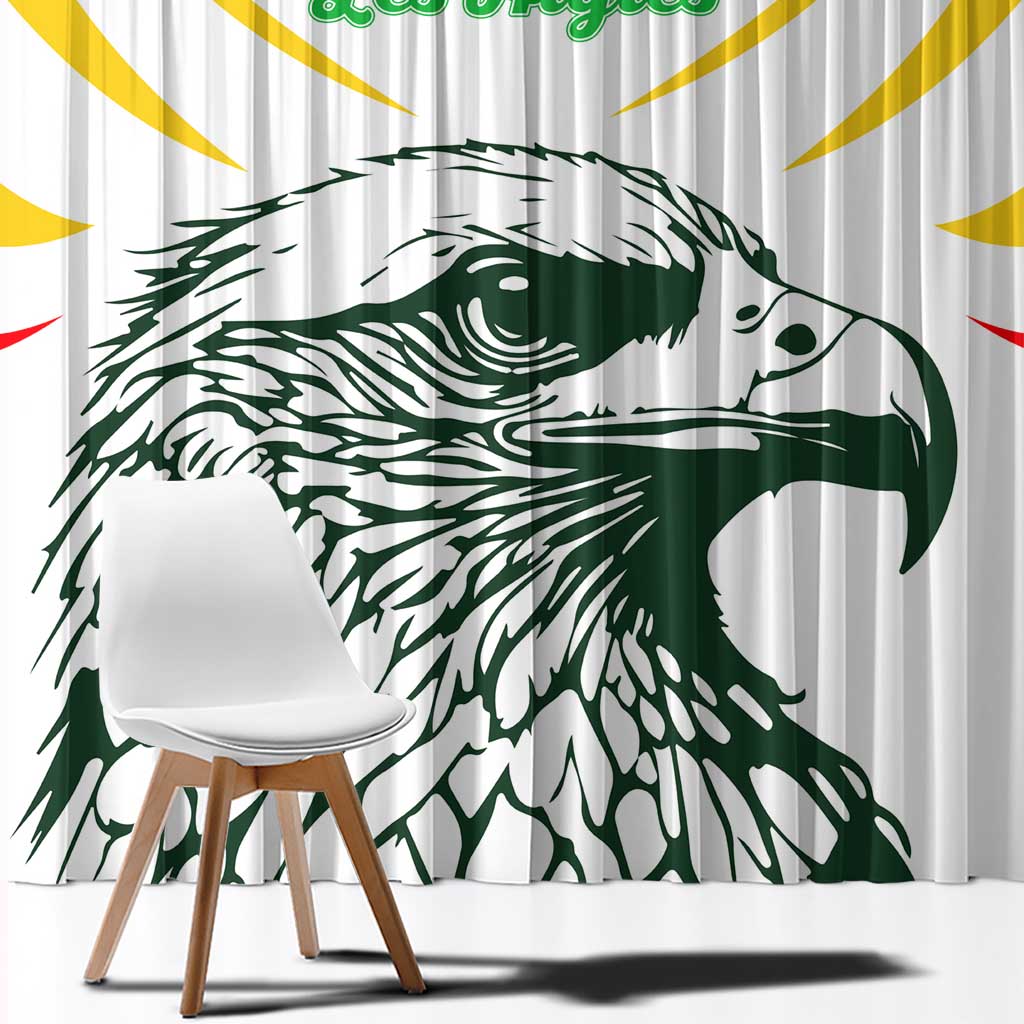 Mali Vulture Window Curtain Sporty Style with National Flag Colors