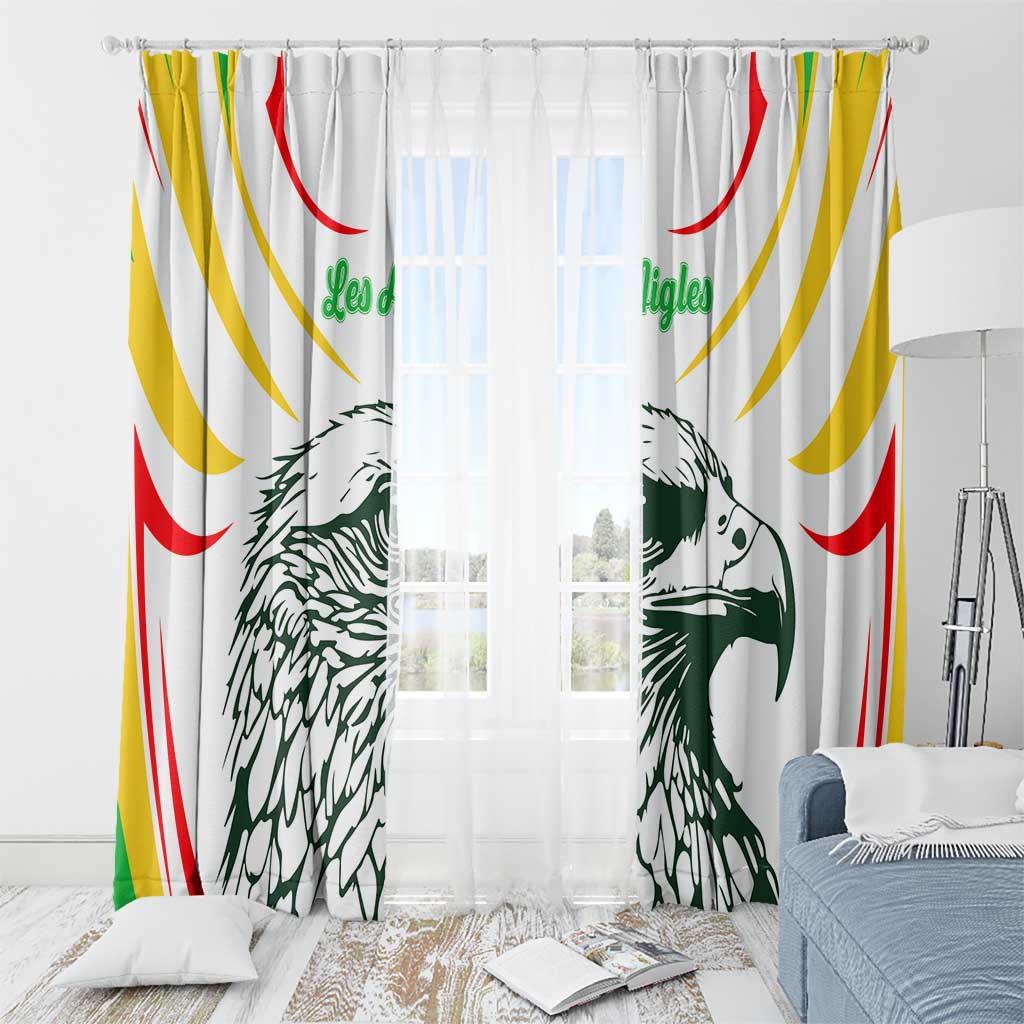 Mali Vulture Window Curtain Sporty Style with National Flag Colors