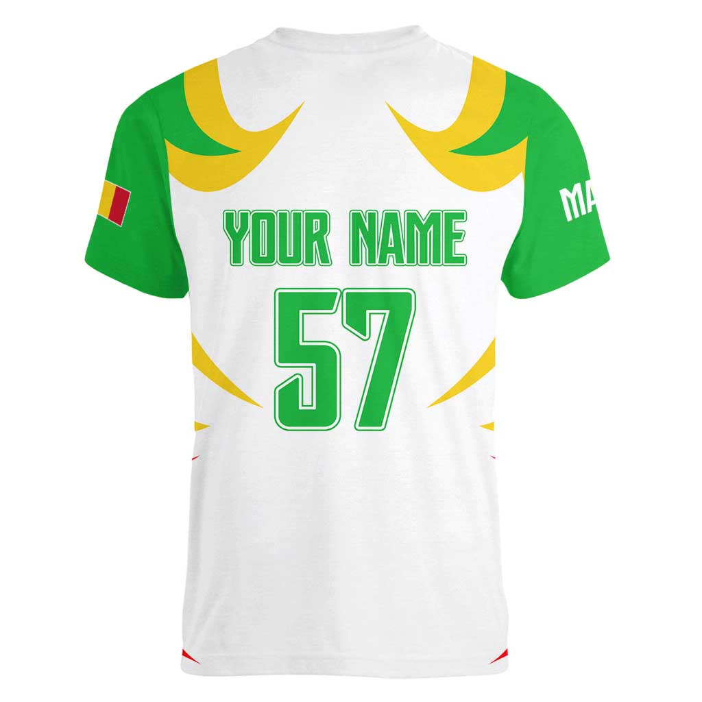 Mali Vulture Women V-Neck T-Shirt Sporty Style with National Flag Colors