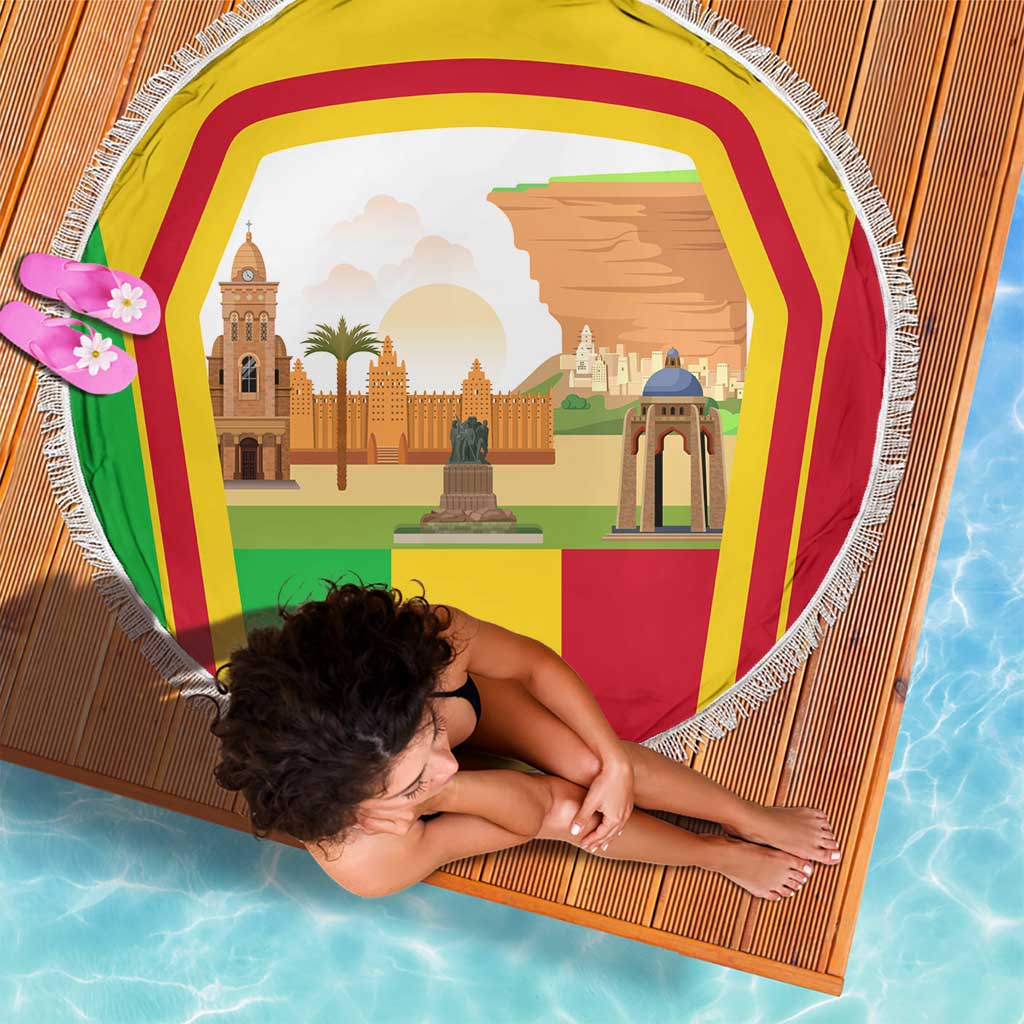 Mali Landmarks Beach Blanket Cultural Patterns & Famous Tourist Destinations