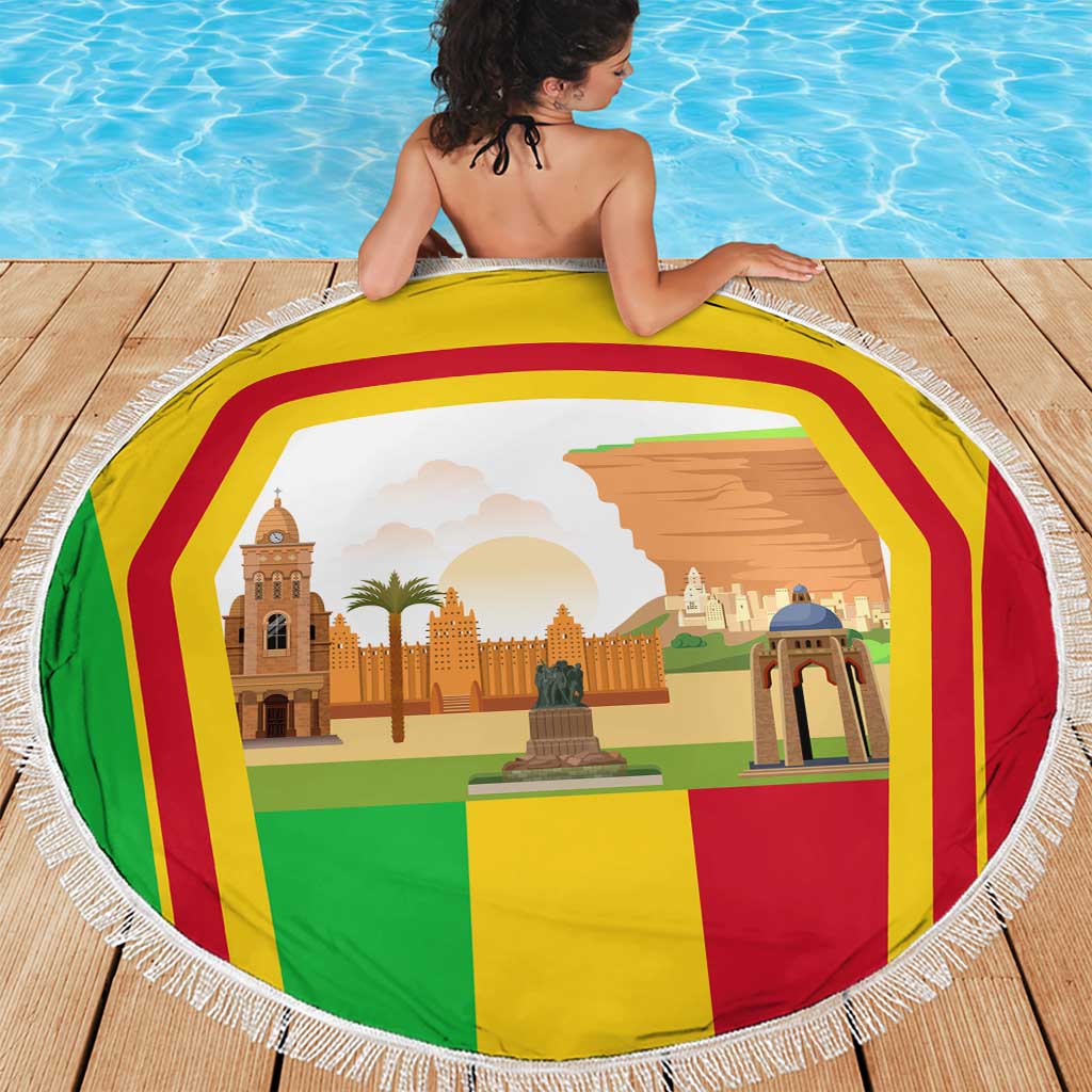 Mali Landmarks Beach Blanket Cultural Patterns & Famous Tourist Destinations