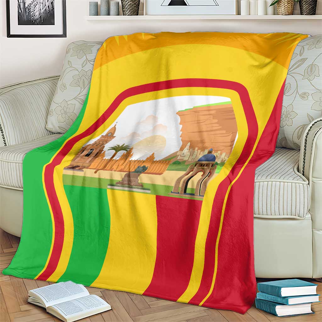 Mali Landmarks Blanket Cultural Patterns & Famous Tourist Destinations