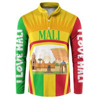 Mali Landmarks Button Sweatshirt Cultural Patterns & Famous Tourist Destinations