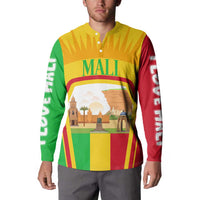 Mali Landmarks Button Sweatshirt Cultural Patterns & Famous Tourist Destinations