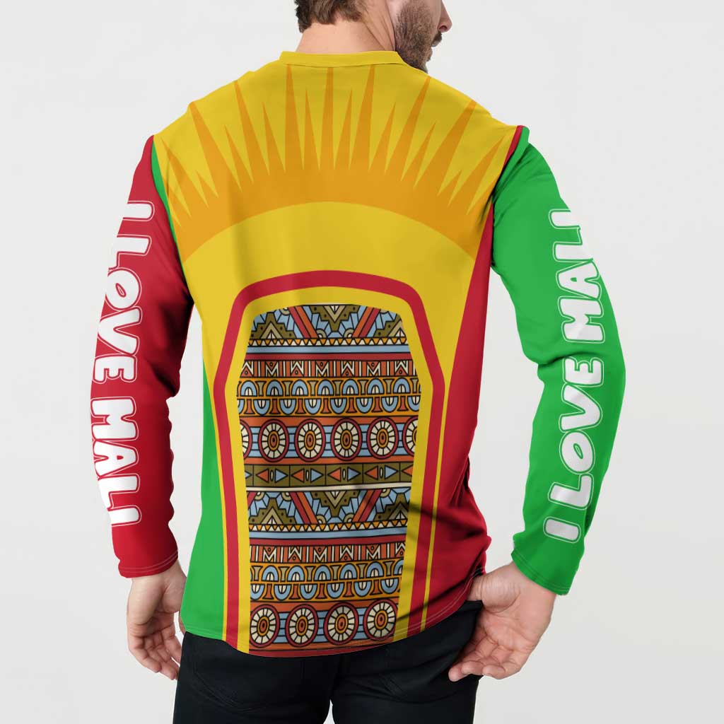 Mali Landmarks Button Sweatshirt Cultural Patterns & Famous Tourist Destinations