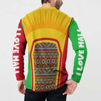 Mali Landmarks Button Sweatshirt Cultural Patterns & Famous Tourist Destinations